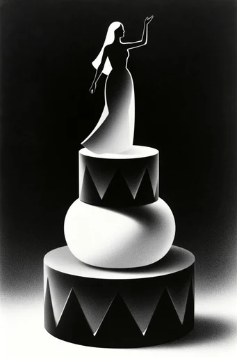 Monochrome Avant-Garde Noir style reference image — sharp silhouettes