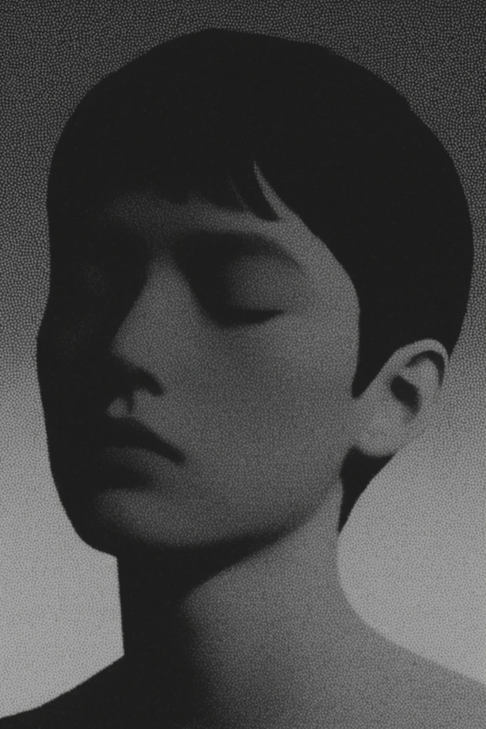 Textured Monochromatic Print style AI image example 1