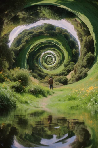 Surreal Verdant Reflections moodboard — generate AI images in this style
