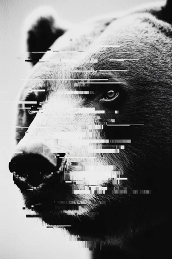 Monochrome Glitch Baroque style AI image example 3