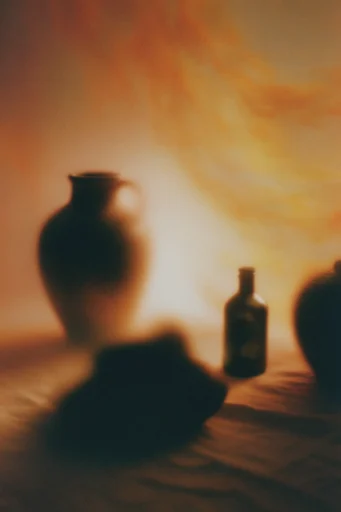 Nostalgic Amber Haze style reference image — analog film grain