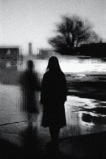 Monochrome Analog Glitch style reference image — monochrome