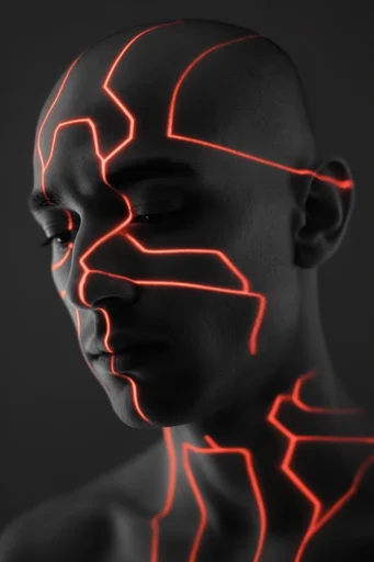 Crimson Contour Minimalism style reference image — topographic light map