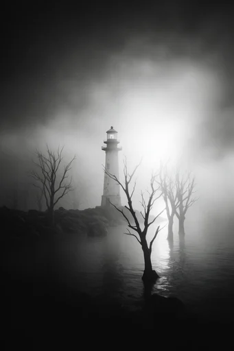 Monochrome Surrealist Solitude style reference image — existential scale contrast