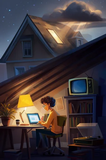 Cozy Cinematic Noir style reference image — deep cool blue shadows