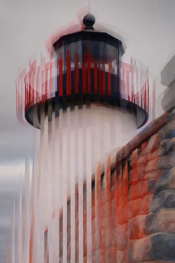 Kinetic Fragmented Realism style reference image — ribbed glass refraction