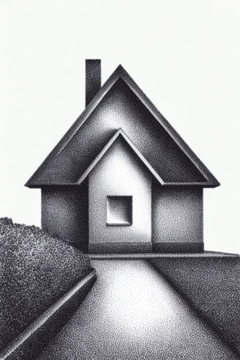 Graphic Halftone Brutalism style AI image example 4