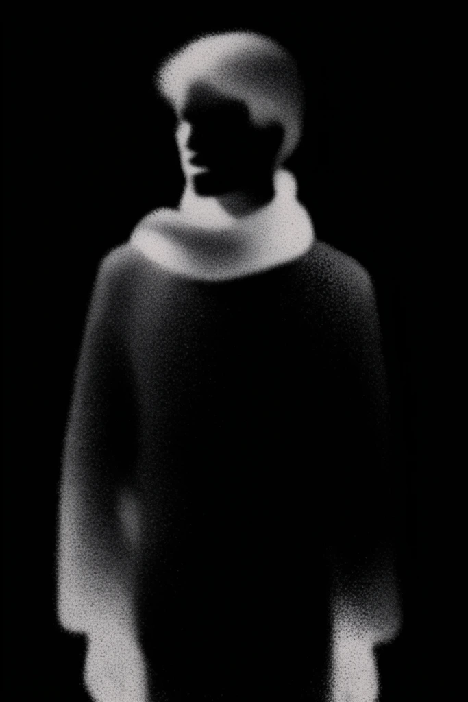 Velvety Monochrome Grain style AI image example 1