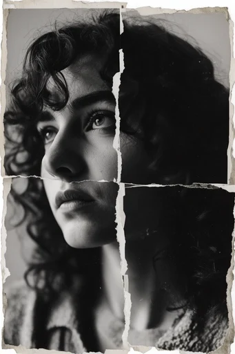 Distressed Analog Noir style reference image — chemical degradation
