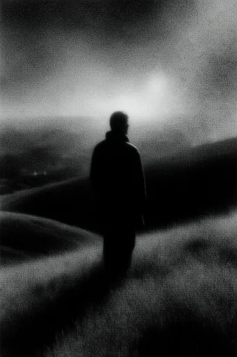Cinematic Monochrome Noir style AI image example 2