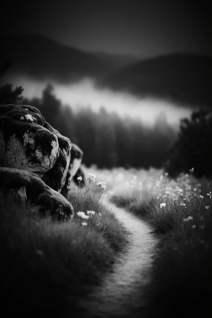 Tactile Monochrome Noir style AI image example 2
