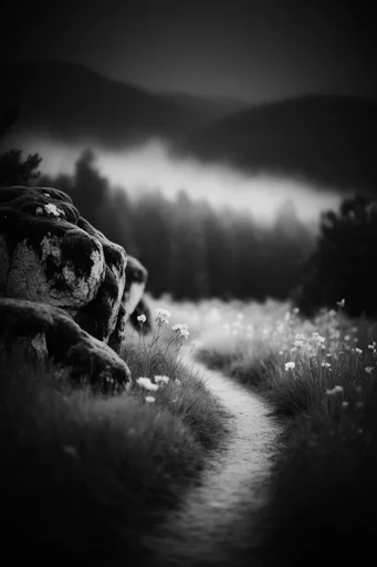 Tactile Monochrome Noir style AI image example 2