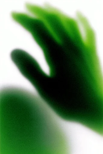 Radioactive Minimalist Blur style reference image — heavy film grain