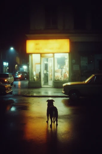 Cinematic Nocturnal Solitude style reference image — warm and cool color contrast