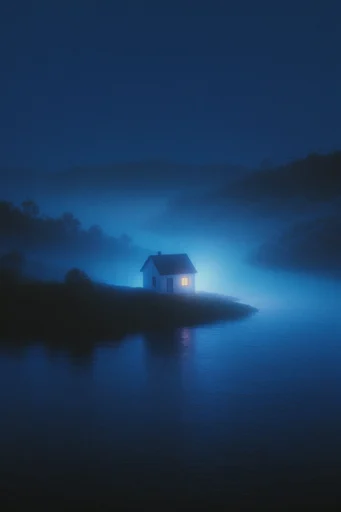 Luminous Nocturnal Mysticism style reference image — deep indigo and teal