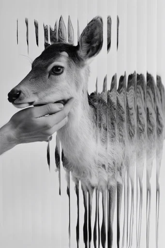 Monochrome Glitch Deconstruction style AI image example 3