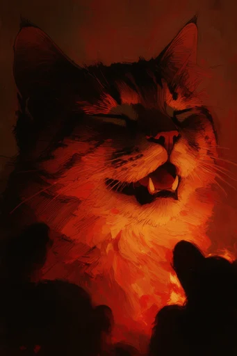 Apocalyptic Crimson Impressionism style reference image — high-contrast silhouettes