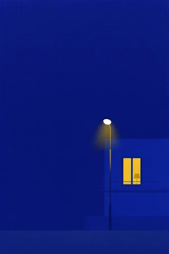 Nocturnal Minimalist Geometry style reference image — minimalist nocturnal painting