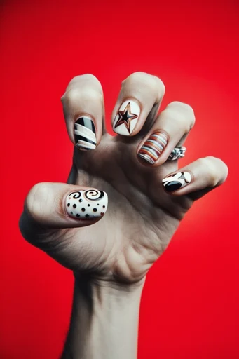 Graphic Crimson Noir style reference image — bold graphic silhouettes