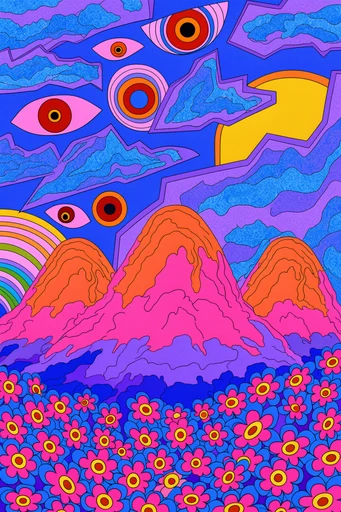 Neon Psychedelic Pop style reference image — psychedelic pop art
