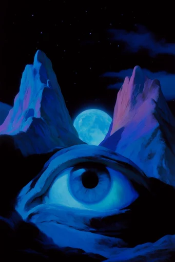 Luminous Cobalt Noir style reference image — cobalt blue lighting