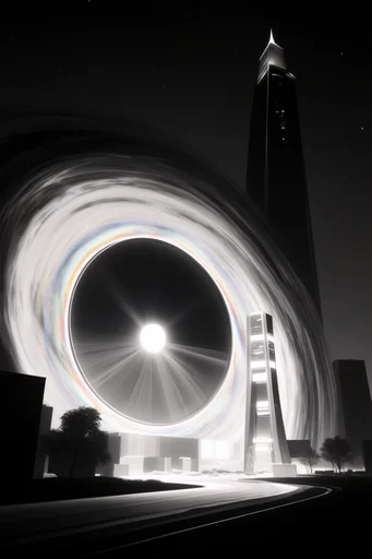 Ethereal Cosmic Minimalism style reference image — high contrast monochrome