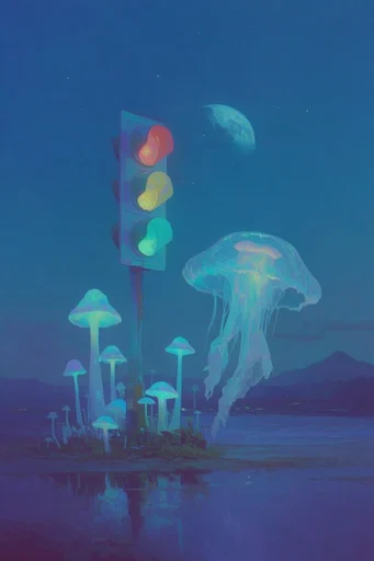 Ethereal Nocturnal Cosmicism style reference image — painterly texture