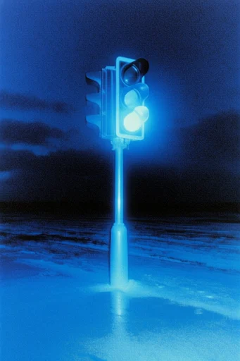 Luminous Cyan Nocturne style reference image — surreal lo-fi texture