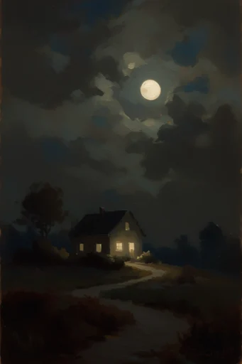 Atmospheric Nocturnal Romanticism style AI image example 4
