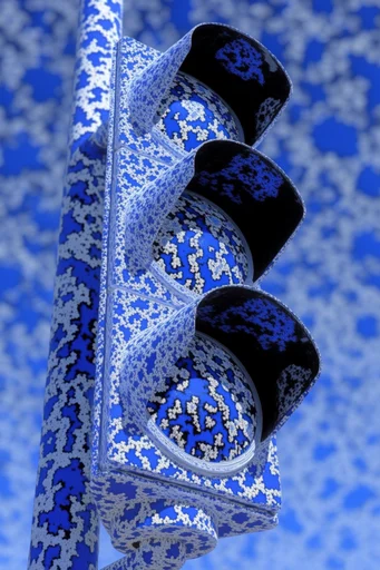 Electric Fractal Minimalism style reference image — electric cobalt blue