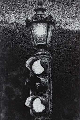 Nocturnal Stipple Noir style reference image — gothic noir