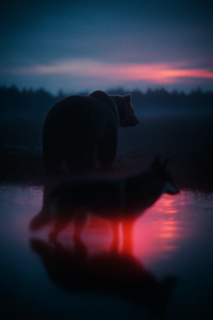 Cinematic Crimson Noir style AI image example 3