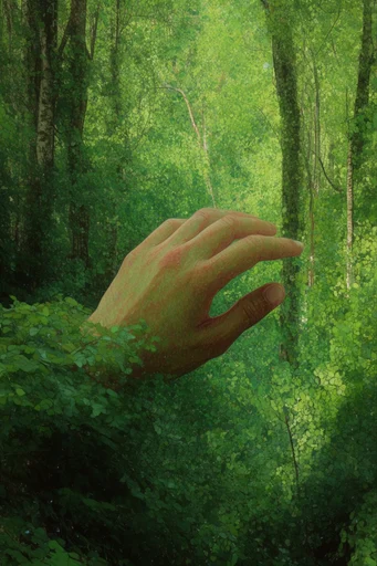 Verdant Mythic Tapestry style reference image — dense layered foliage