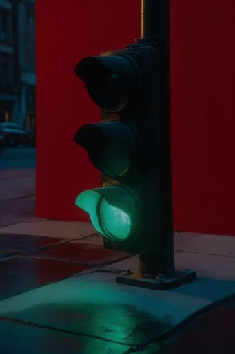 Cinematic Crimson Noir style reference image — saturated crimson and neon palette