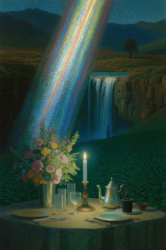 Enchanted Nocturnal Realism style reference image — magical realism