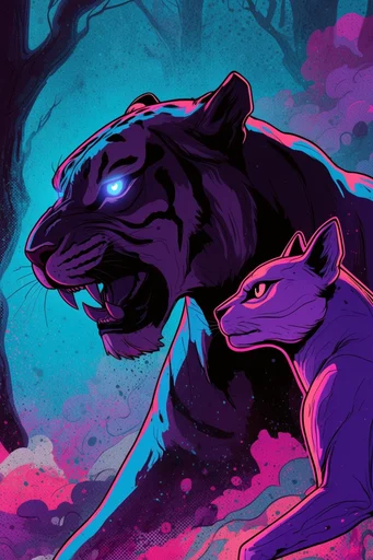 Neon Synthwave Graphic Noir style reference image — neon synthwave palette