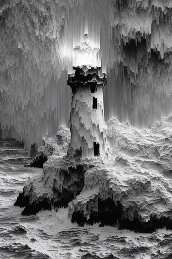 Erosive Digital Glitch style reference image — organic erosion