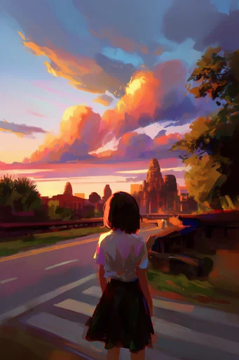 Vibrant Painterly Horizons style reference image — painterly digital art
