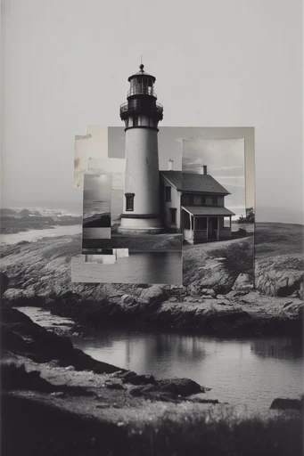 Monochromatic Surrealist Archive style reference image — stark noir lighting