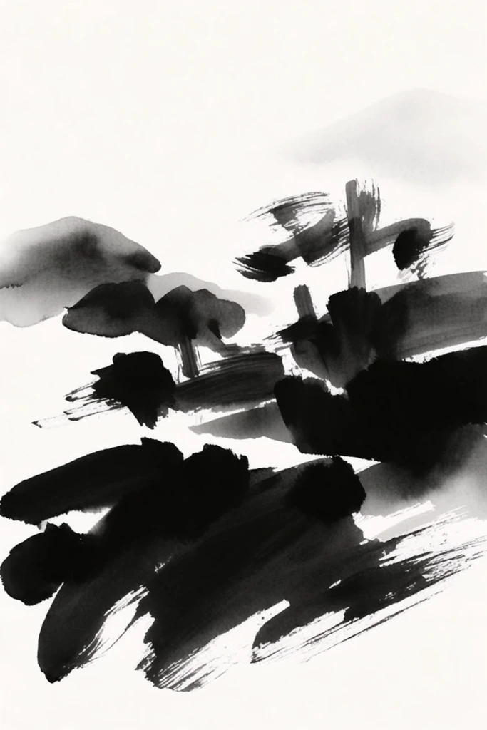 Dynamic Sumi-e Minimalism style AI image example 2