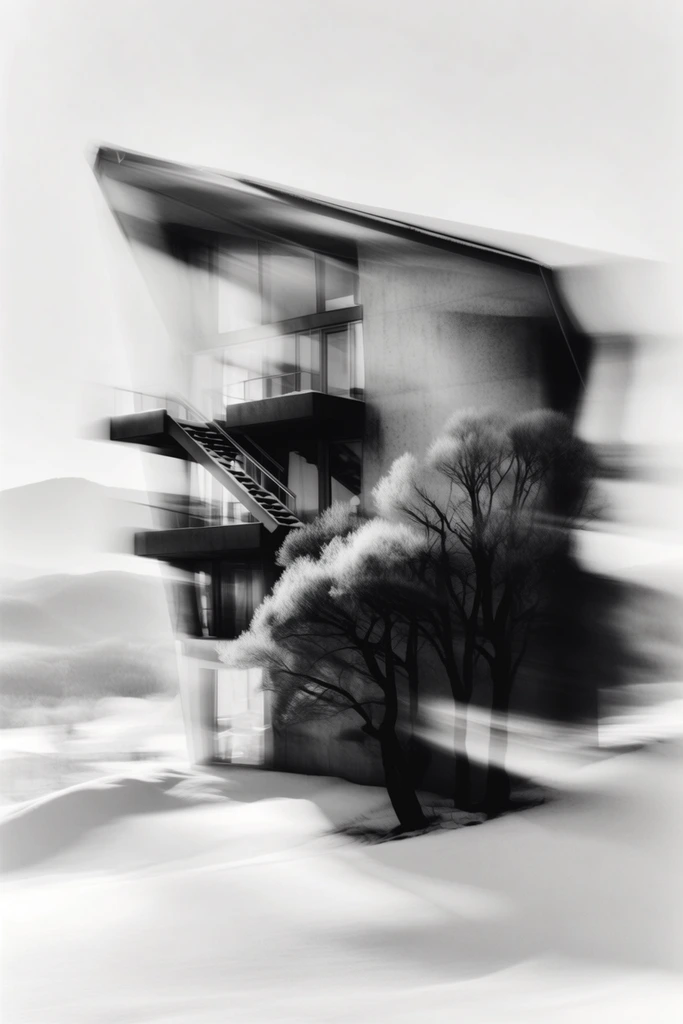 Kinetic Monochrome Avant-Garde style AI image example 2