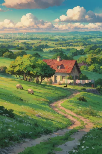 Nostalgic Pastoral Fantasy style reference image — painterly lush landscapes