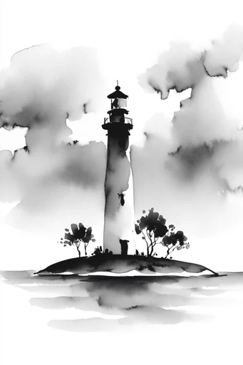 Atmospheric Ink Minimalism style reference image — negative space