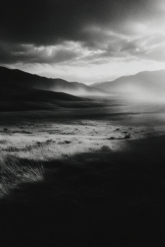 Cinematic Monochrome Surrealism style AI image example 2
