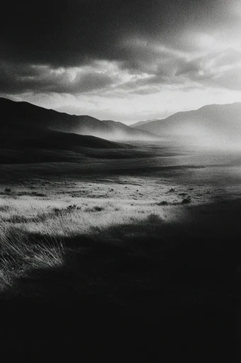 Cinematic Monochrome Surrealism style reference image — chiaroscuro lighting