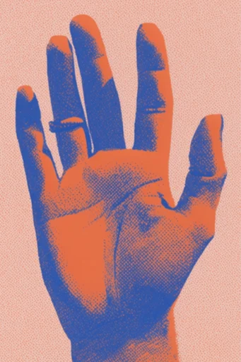 Tactile Risograph Duotone style reference image — halftone texture