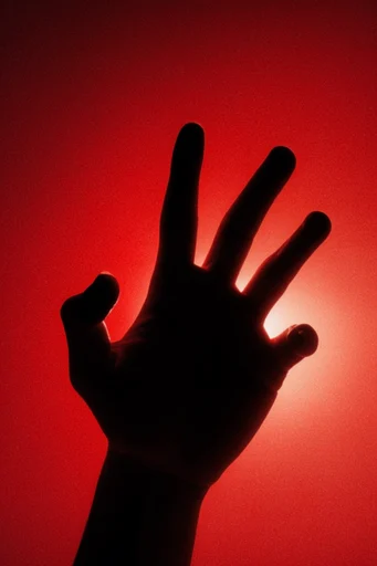 Crimson Noir Minimalism style reference image — crimson red background