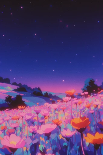 Neon Nocturnal Illustrative style reference image — cel-shaded graphic elements
