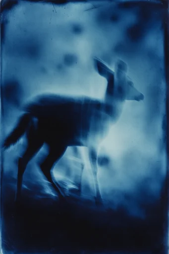 Spectral Indigo Cyanotype style reference image — antique cyanotype print