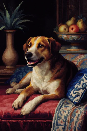 Digital Baroque Tapestry style reference image — high contrast shading